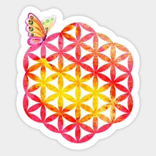 Flower of life, butterfly Sticker